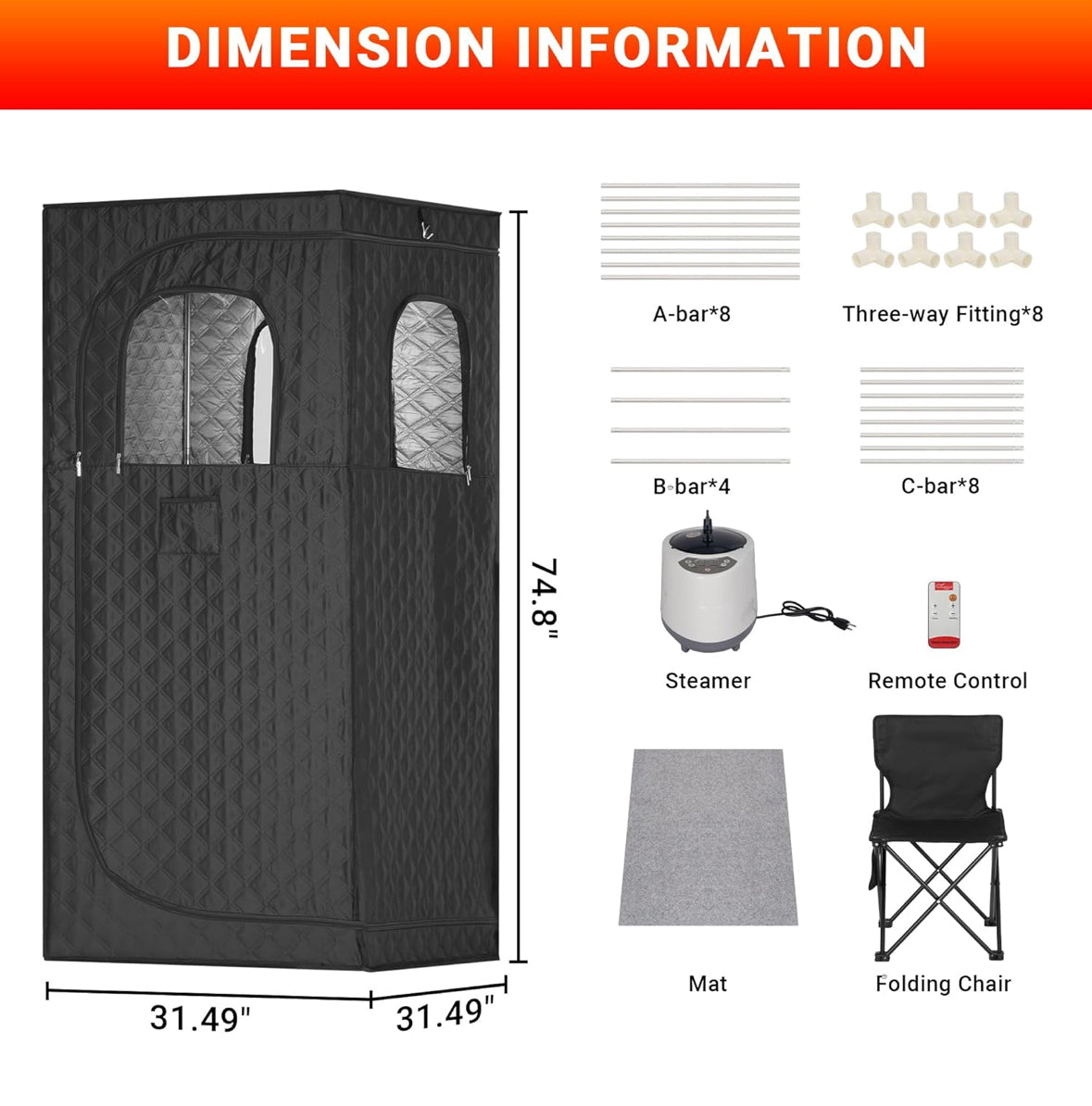 Deluxe sauna w/remote